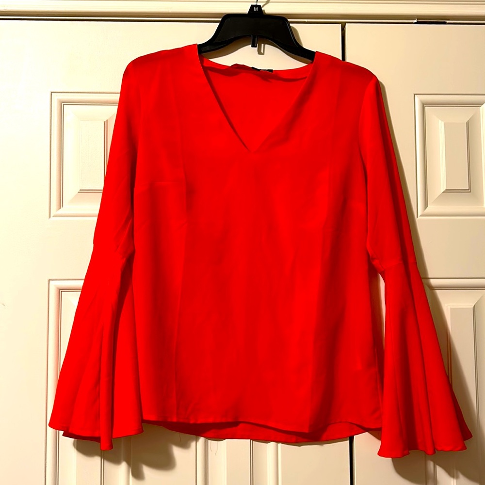 Banana Republic poppy red bell sleeve blouse- NWOT Sz XS